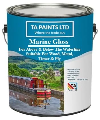 T A Paints Ltd Marine Boat Barge Primer Undercoat Anti Corrosive Universal PU Enamel Primer Wood Metal Ply Timber Above & Below Waterline Narrowboat 5 Litre Red Oxide