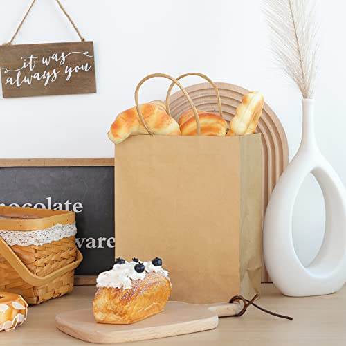 Moretoes 55Pcs Paper Gift Bags Brown Paper Bags With Handles, 8X4X10 Inch Medium Sizes Gift Bags Bulk, Paper Bags For Small Business, Shopping Bags, Retail Bags, Party Bags, Favor Bags #TOP5