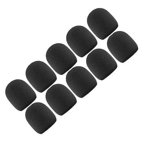 Toddmomy 10Pcs Thicken Microphone Cover for Ktv Conference Stage Performance Voice Tube Accessory Enhances Sound Quality Protects From Impact Black