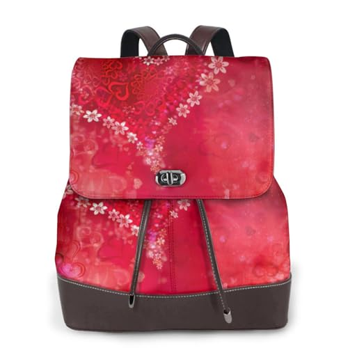 Sac à dos en cuir pour ordinateur portable avec motifs floraux raffinés