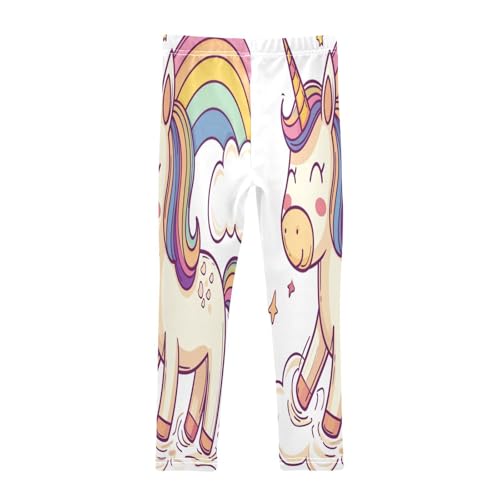 Toddler Girls Leggings Printed Yoga Pants Leggings Rainbow Hair Unicorn for Kids2