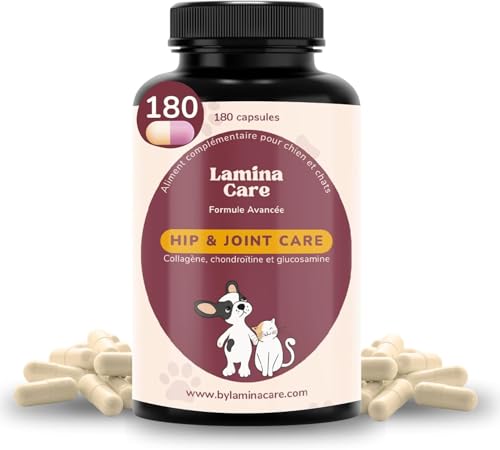 Lamina Care - Supplément Contre l' Arthrose Chien et Chat qui Améliore la Mobilité avec Collagène Glucosamine Chondroïtine et Poudre Moule Verte Chien, Remède Naturel pour Renforcer Articulation Chien