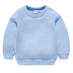 DCUTERQ Boys’ Crewneck Thin Sweatshirt Girls Sport Long Sleeve Cotton Pullover Tops Kids Toddler Solid T-Shirt