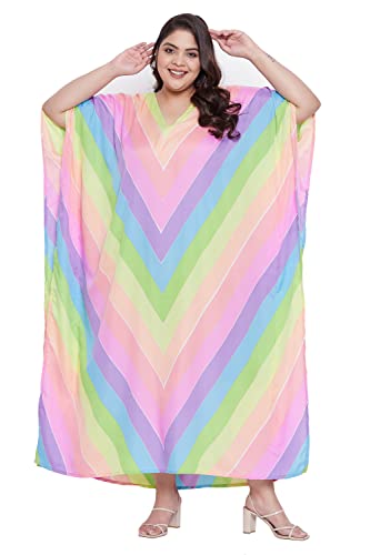 Image of Oussum Women Long Maxi Plus Size Polyester Kaftan Gown, Womens Kaftan Dresses Lounge Resort Wear, Plus Size Kaftan