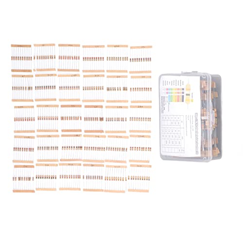 Carbon Film Resistors Assortment Kit 300PCS 1/2W 5% Tolerance 10R to 1M Electronic Resistors for DIY Projects and Industrial Use