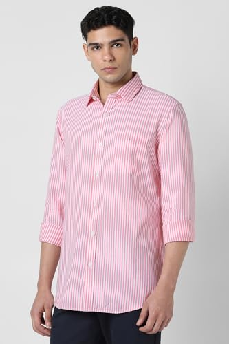 Image of Van Heusen Men's Casual Shirt for Men | Cotton | Stripe | Slim Fit | Full Sleeves |