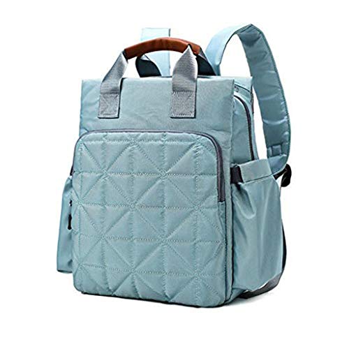 SDFGH Momia bolsa - Mochila de pañales, de gran capacidad bebé bolsa de múltiples funciones del recorrido del morral del panal Bolsas de enfermería manera del bolso de la momia espacioso (Color : Blu