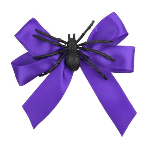 Image of Havilah Halloween Hair Clip 2 Pcs - Spider Bow Accessory for Cosplay Cute Side Clip Unique Bangs Clip - Purple