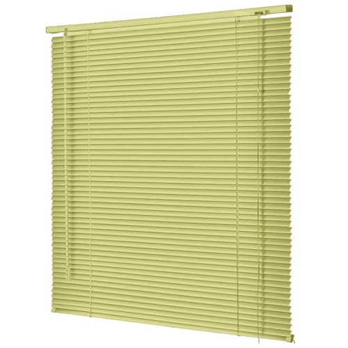 Persianas Venecianas Aluminio para Interiores, Lamas Horizontales de 25 mm Personalizables, Cortinas Opacas para Puertas y Ventanas de Hogar u Oficina 50/80/100/120/150/160/180 cm(Amarillo)