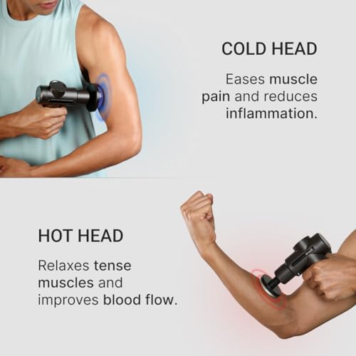 Image of CULT Impact X, Full Body Gun Massager With Hot And Cold Therapy, 3000Mah Battery, 6 Interchangeable Heads, 6 Speed Levels, Carry Pouch., Black