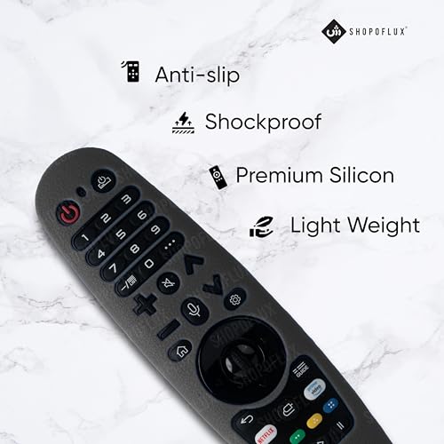 Image of Shopoflux Silicone Full Wrap Case Compatible with LG Magic Remote with Lanyard [Remote Not Included] (Black)
