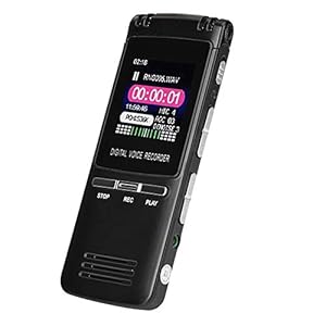Spraakrecorder met LCD-scherm, 8GB spraakgestuurde recorder dictafoon met MP3-speler, lange afstand digitaal…