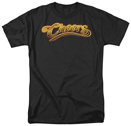Cheers Logo Classic Comedy TV Show Adult Black T-Shirt, XL