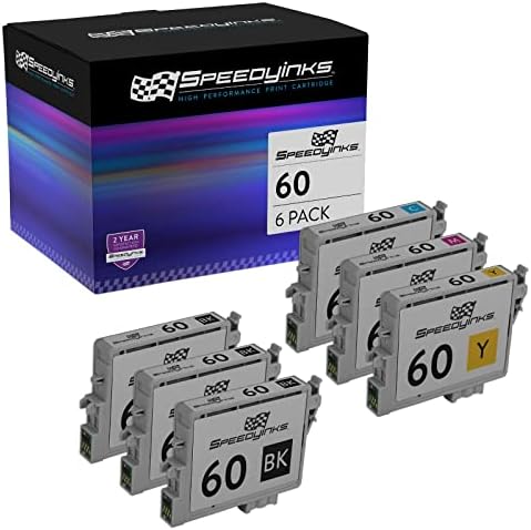Speedy Inks Remanufactured Ink Cartridge Replacement for Epson T060120 ( Black,Cyan,Magenta,Yellow , 6-Pack )