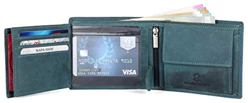 NAPA HIDE Black Leather Men's Wallet (NPH) (Blue HU) 4