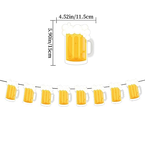 Image of Beer Birthday Banner Beer Mug Pennant Banner for Beer Party and Birthday Wedding Party Supplies