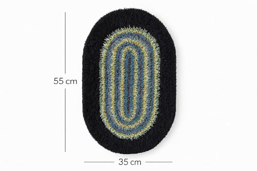 Image of AAZEEM Oval Braided Entryway Rug, Farmhouse Kitchen and Floor Mat for Indoor /Outdoor Use, Door Mat with Anti-Slip Pads for High Traffic Areas, Rug Without | Multicolor|Pack of 5|
