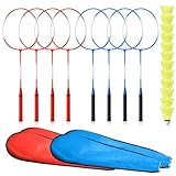 Woanger 8 Pieces Badminton Rackets Set with 12...