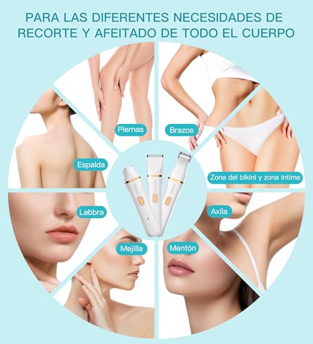 Maquinilla de afeitar eléctrica mujer 3 en 1 HEBECA recortadora de bikini impermeable 4