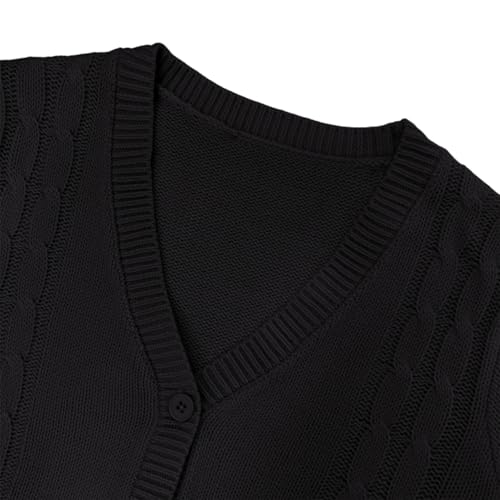 Image of Girls' Cardigan Sweater Long Sleeve Button Down Knit Sweater with Pockets School Uniform Outerwear 4-13 Years