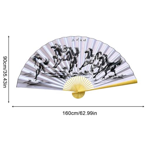 Abanico de pared plegable de estilo chino tradicional para decoración de salones 6