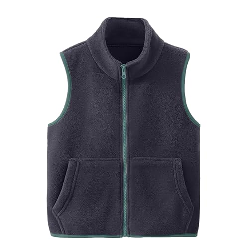Girls Boys Fleece Vest Mock Neck Sh𝐞rpa Casual Jackets Youth Unisex Sleeveless Lightweight Warm Shaggy Waistcoats