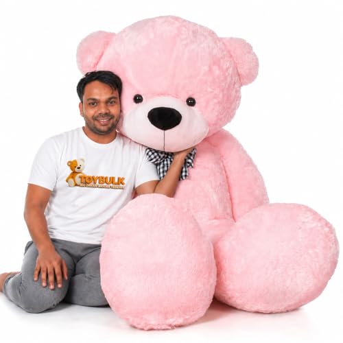Image of 6.5 Feet Giant Pink Teddy Bear - Extra Large Soft Plush Stuffed Animal Toy for Kids, Girls, Boys, Adults | Cuddly Gift for Valentine's Day, Birthdays, Anniversary (Pink)