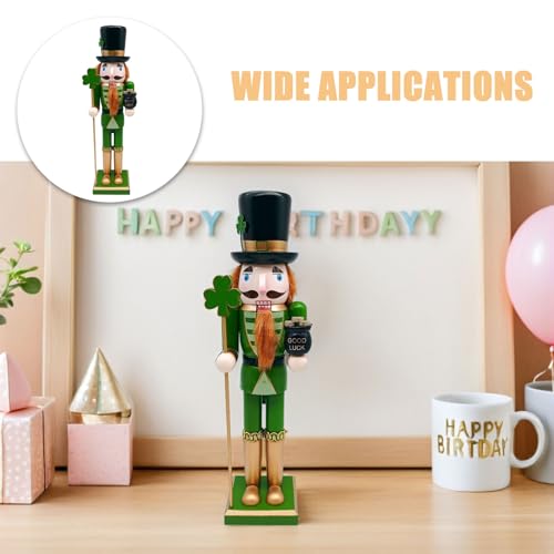 Casse-Noisette Saint-Patrick en Bois Vert Décoration de Cheminée et Table Festive - 4