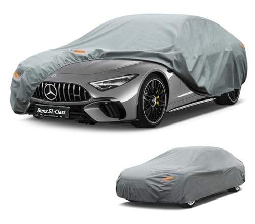 Image of Kayme Heavy Duty Car Cover Custom Fit Mercedes-Benz SL-Class SL350 400 450(1990-2021), Waterproof All Weather for Automobiles, Full Exterior Covers Sun Rain UV Protection.