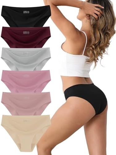 Seamless Underwear for Women - No Show Panties, Soft Breathable Ladies Underwear, 6-Pack
