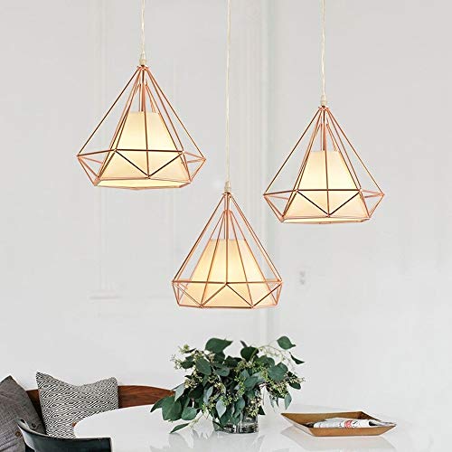 Suspension rétro E27 éliminez l'éclairage terne avec ce lustre cage diamant doré