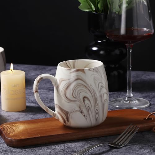 Set de 4 Mugs de Loza con Diseño Mármol Beige miniatura 4