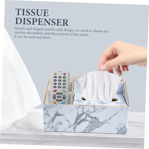 Boîte à mouchoirs en cuir et support de télécommande multifonction pour salon