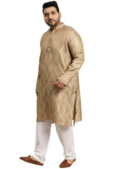 Image of SOJANYA (Since 1958 Men's Jacquard Silk Printed Kurta & Pyjama Set