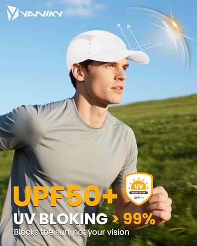 Image of YANIKY Quick-Dry Running Hat for Men & Women Cooling Hat UPF 50+ Thin Baseball Cap Lightweight Breathable Mesh Sport Hats