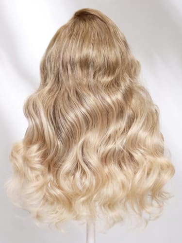 Image of Beauty Forever Ash Blonde 13x4 Pre Everything Lace Frontal Wig Side Part Loose Body Wave 613 Blonde Human Hair Wigs Pre Plucked Pre Cut Face Framing Layers Glueless Wig for Women 150% Density 26inch