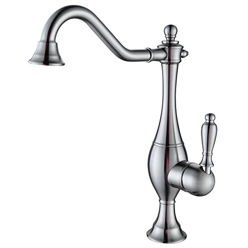 Wovier Brushed Nickel Waterfall Bathroom Sink Faucet,Single Handle Single Hole Vessel Lavatory Faucet,Basin Mixer Tap Tall Body #TOP24