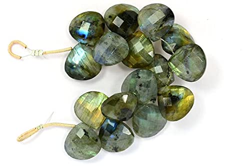 Labradorite naturelle briolette coeur 14mm perle pour fabrication bijoux DIY