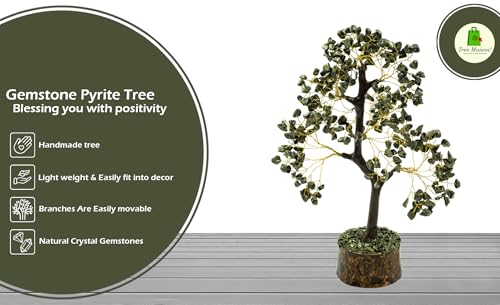 Image of Pyrite Crystal Tree for Money | 9-10 Inch | 300 Beads | Money Stone Tree for Wealth, Confidence, Vastu Correction, Positive Energy, Reiki Healing & Good Luck