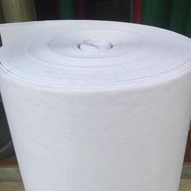 JINDAOSH 43 Colors 2mm Thick Felt Fabric By The Metre For Craft Projects DIY Handicraft Sewing Patchwork Christmas Decorations 100 Cm Wide Sold By The Meter 1 * 1m(Color:white)