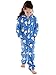 Girls Printed Fun Animal Zip Through, Hooded Polar Fleece Onesies Blue Sheep...