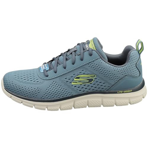 Image of Skechers Men's Track Leshur | Casual, Memory Foam, Machine Washable, Vegan, Lightweight Mesh, Traditional Lace-up