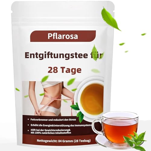 Detox Tee zum Abnehmen – 28-Tage Kräutertee mit Lotusblatt, Cassia-Samen, Weißdorn & Grüntee – Unterstützt Fettverbrennung, Entgiftung, Verdauung & Energiestoffwechsel