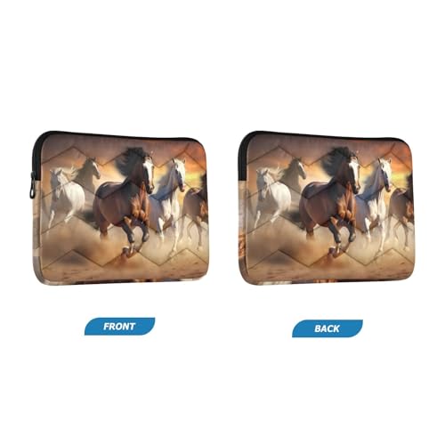 Funda para laptop 13-14 pulgadas con diseño de caballos al atardecer miniatura 2
