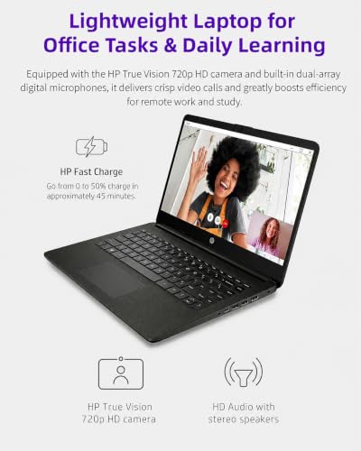 Image of HP Everyday Laptop • 16GB RAM • Microsoft 365 • 2026 Edition • Intel 4-Core Processor • Windows 11 • 576GB Storage (64GB SSD + 512GB External) • Long Battery Life • Thin & Portable