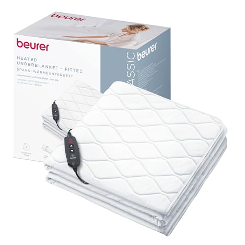 Beurer UB 74 Wärmeunterbett, elektrische Heizdecke mit Abschaltautomatik und Überhitzungsschutz, Wärmedecke in praktischer Spannbetttuch-Form mit 3 Temperaturstufen, waschbar, 200 x 100cm Beurer UB 74 Wärmeunterbett, elektrische Heizdecke mit Abschaltautomatik und Überhitzungsschutz, Wärmedecke in praktischer Spannbetttuch-Form mit 3 Temperaturstufen, waschbar, 200 x 100cm