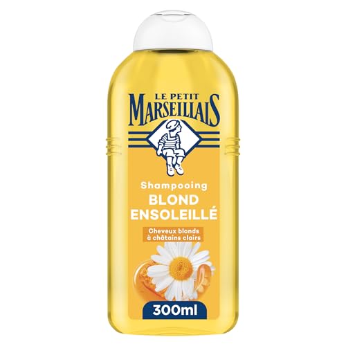 Le Petit Marseillais Shampooing Blond Ensoleillé (flacon de 300 ml) – Shampooing sans Silicone pour Cheveux Blonds à Châtain Clairs – 98% d'Ingrédients...