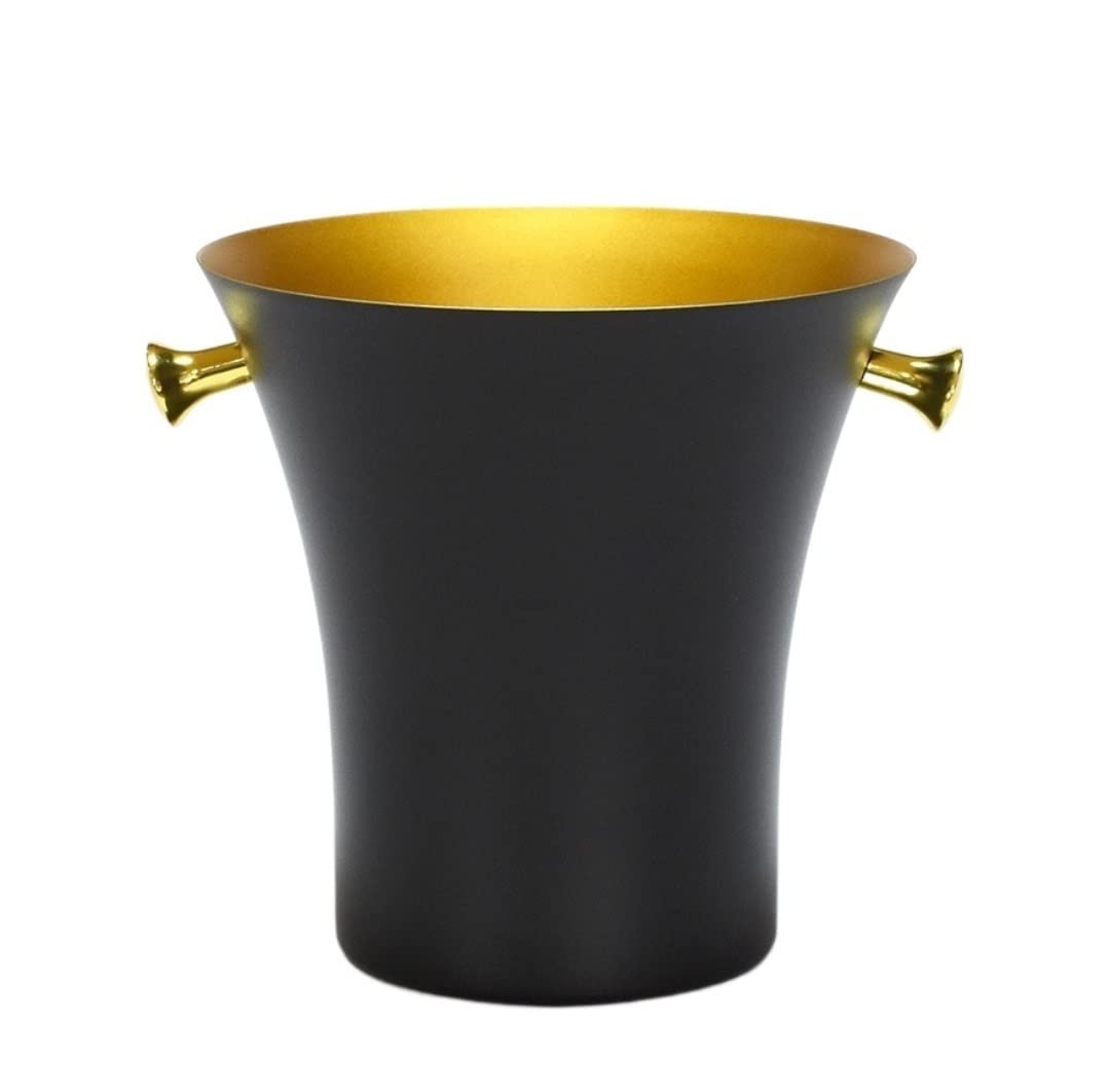 Cubo de Hielo Acero Inoxidable | Cubo de hielo multicolor del acero inoxidable 5L for la fiesta al aire libre de la barra casera(Black)