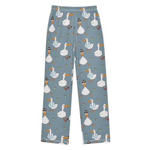 Boys' Pants Cute Cartoon Duck Long Bottoms Jogger Pants Elastic Waist Trousers with Pockets S-XL