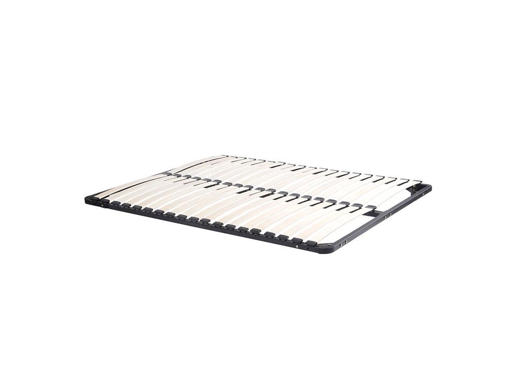 Vente-unique - Sommier Cadre à Lattes 120 x 190 cm - 2x19 Lattes - sans Pieds - Noir - Kalista de YSMÉE